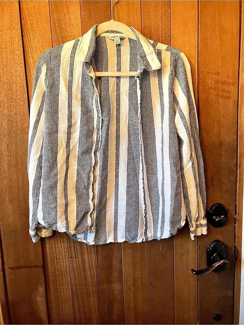 Orvis Striped Linen Blend Button Down
